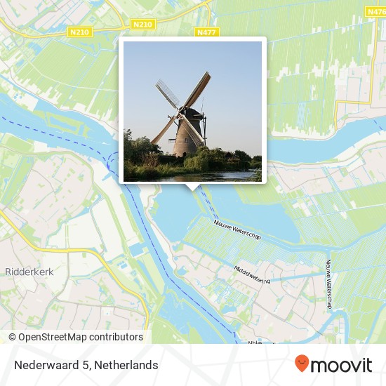 Nederwaard 5, Nederwaard 5, 2961 AS Kinderdijk, Nederland map