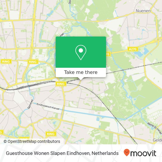 Guesthouse Wonen Slapen Eindhoven, Tongelresestraat 496 map