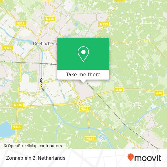 Zonneplein 2, 7004 EL Doetinchem map