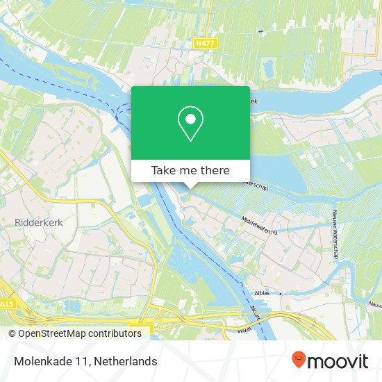 Molenkade 11, Molenkade 11, 2954 LB Alblasserdam, Nederland Karte