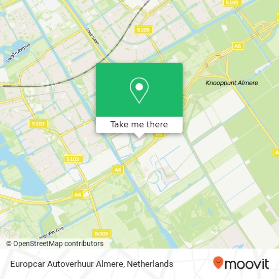 Europcar Autoverhuur Almere, Rondebeltweg 11 map