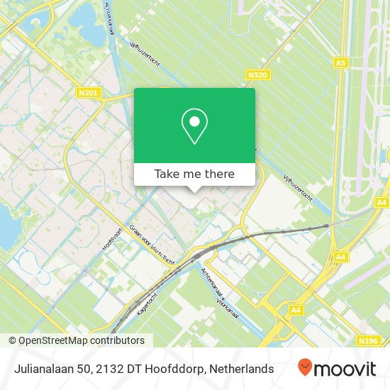 Julianalaan 50, 2132 DT Hoofddorp map