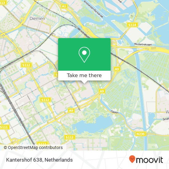 Kantershof 638, 1104 HJ Amsterdam map