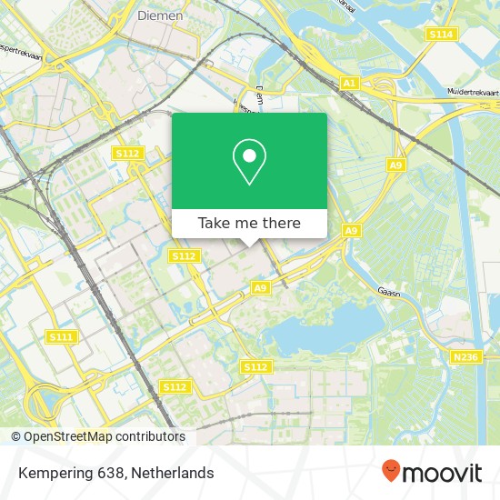 Kempering 638, 1104 KG Amsterdam map