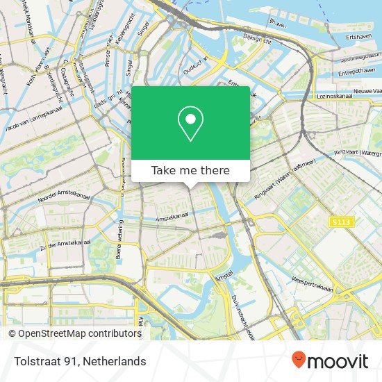 Tolstraat 91, Tolstraat 91, 1074 VG Amsterdam, Nederland map