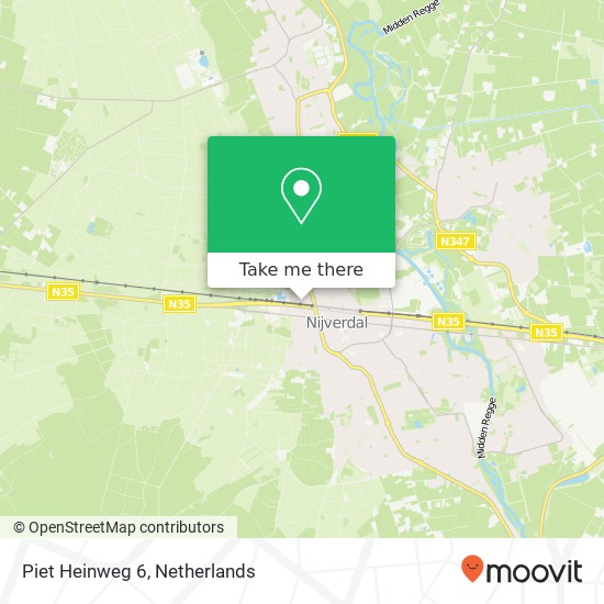 Piet Heinweg 6, 7441 GZ Nijverdal Karte