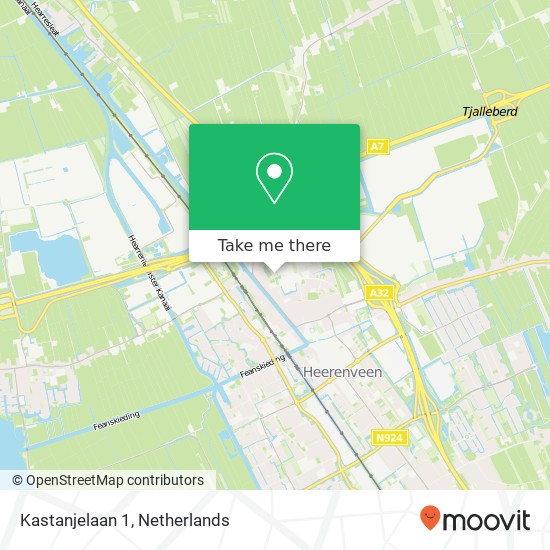 Kastanjelaan 1, Kastanjelaan 1, 8441 NC Heerenveen, Nederland map