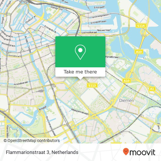 Flammarionstraat 3, 1097 JX Amsterdam map