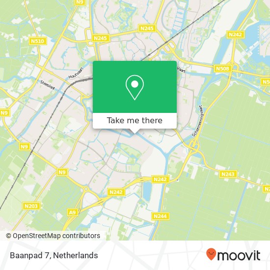 Baanpad 7, 1813 TA Alkmaar Karte