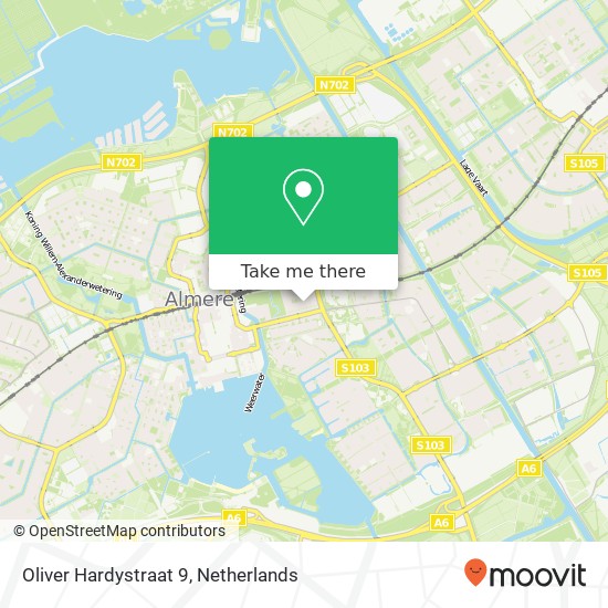 Oliver Hardystraat 9, 1325 CR Almere-Stad map