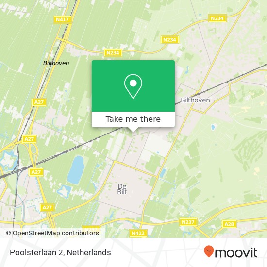 Poolsterlaan 2, 3721 HH Bilthoven map