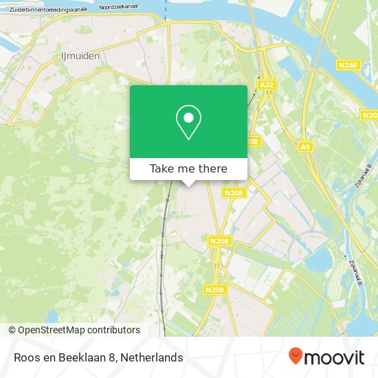 Roos en Beeklaan 8, 2071 TD Santpoort-Noord map