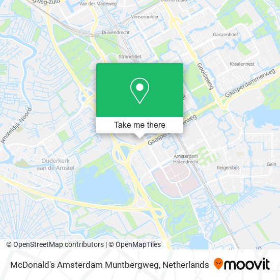 McDonald's Amsterdam Muntbergweg Karte