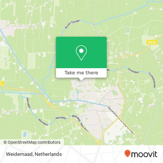 Weidemaad, Weidemaad, 8431 Oosterwolde, Nederland Karte