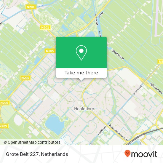 Grote Belt 227, 2133 GX Hoofddorp Karte