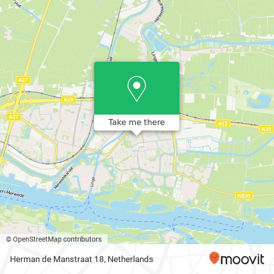 Herman de Manstraat 18, 4207 PL Gorinchem map