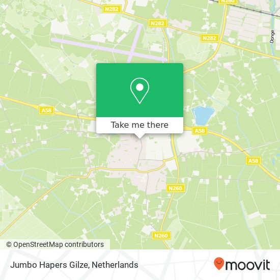 Jumbo Hapers Gilze, Nieuwstraat 109 map