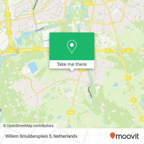 Willem Smuldersplein 5, Willem Smuldersplein 5, 5582 JJ Waalre, Nederland map
