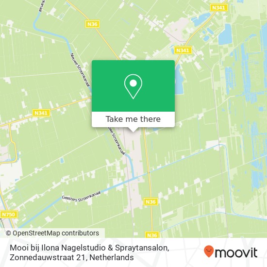 Mooi bij Ilona Nagelstudio & Spraytansalon, Zonnedauwstraat 21 map