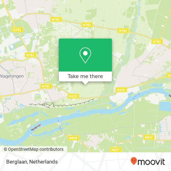 Berglaan, Berglaan, 6704 Wageningen, Nederland map