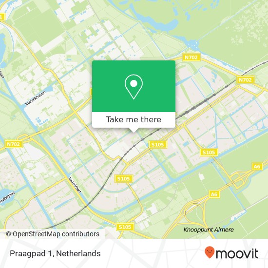 Praagpad 1, Praagpad 1, 1334 EC Almere, Nederland map