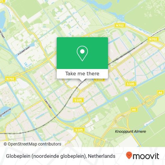 Globeplein (noordeinde globeplein), 1334 BR Almere-Buiten Karte