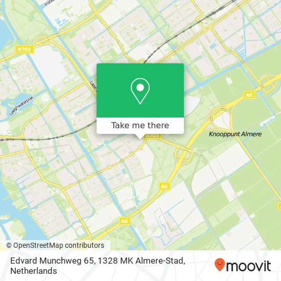 Edvard Munchweg 65, 1328 MK Almere-Stad Karte