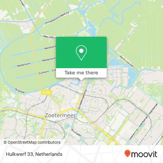 Hulkwerf 33, Hulkwerf 33, 2725 DT Zoetermeer, Nederland map