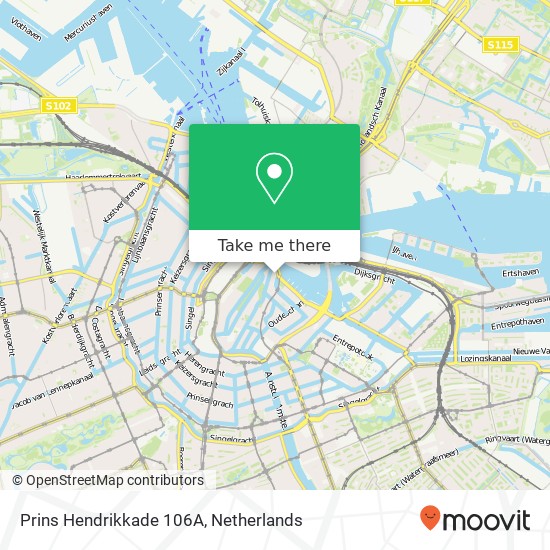 Prins Hendrikkade 106A, Prins Hendrikkade 106A, 1011 AJ Amsterdam, Nederland Karte