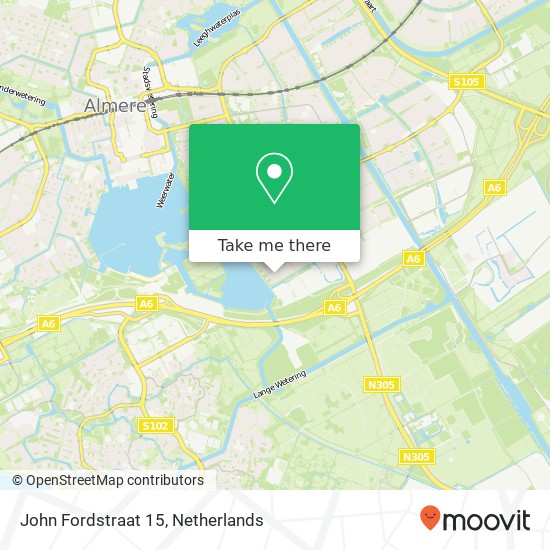 John Fordstraat 15, 1325 TG Almere-Stad Karte