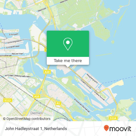 John Hadleystraat 1, 1086 WB Amsterdam map