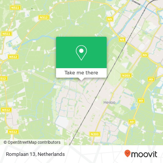 Romplaan 13, Romplaan 13, 1852 BP Heiloo, Nederland map