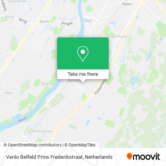 Venlo Belfeld Prins Frederikstraat map