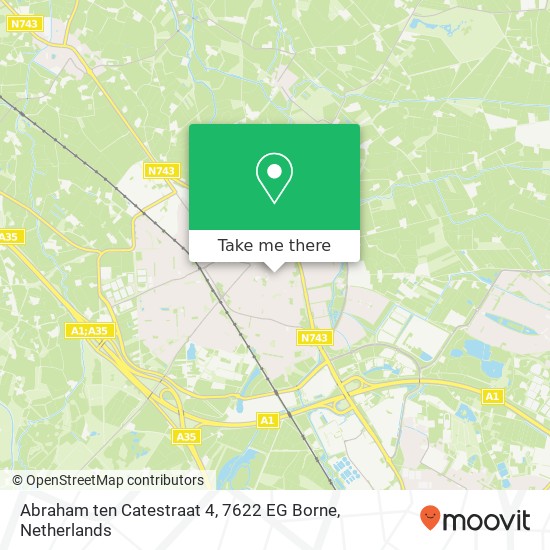 Abraham ten Catestraat 4, 7622 EG Borne map