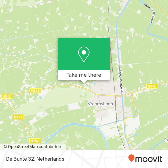 De Bunte 32, 7681 RL Vroomshoop map