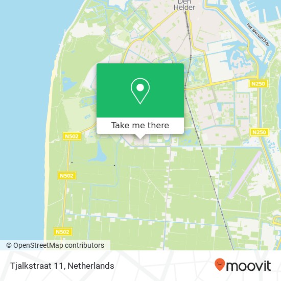 Tjalkstraat 11, 1784 RX Den Helder Karte