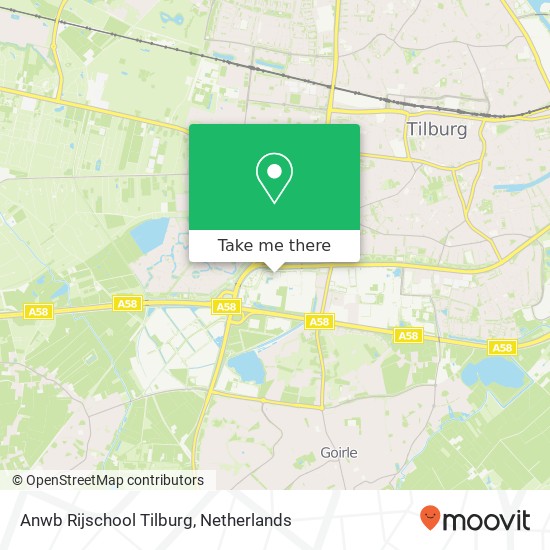 Anwb Rijschool Tilburg, Saal van Zwanenbergweg 6 map
