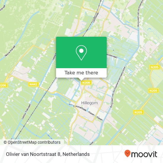 Olivier van Noortstraat 8, Olivier van Noortstraat 8, 2182 AE Hillegom, Nederland map