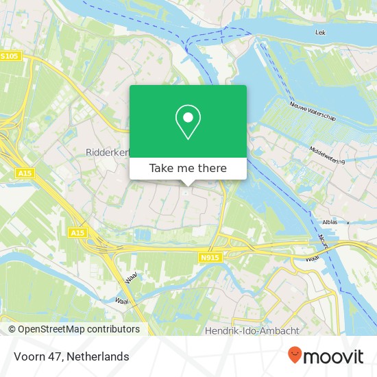 Voorn 47, Voorn 47, 2986 JA Ridderkerk, Nederland map