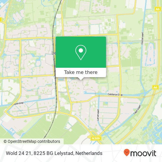 Wold 24 21, 8225 BG Lelystad Karte