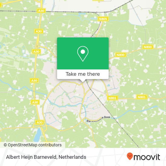 Albert Heijn Barneveld, Burgemeester Kuntzelaan 35 map