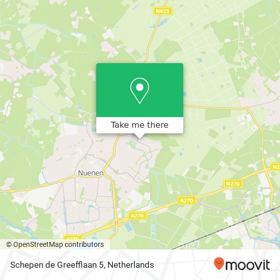 Schepen de Greefflaan 5, 5673 BD Nuenen map