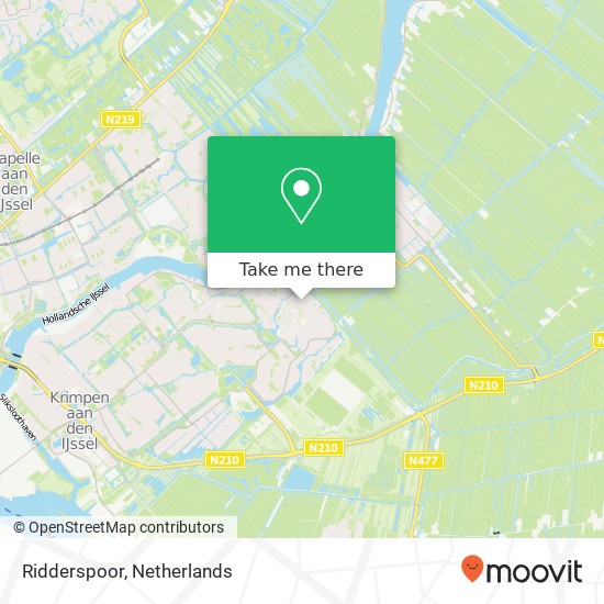 Ridderspoor, Ridderspoor, 2925 TB Krimpen aan den IJssel, Nederland Karte