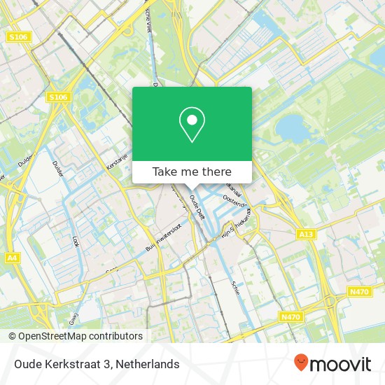 Oude Kerkstraat 3, 2611 HT Delft Karte