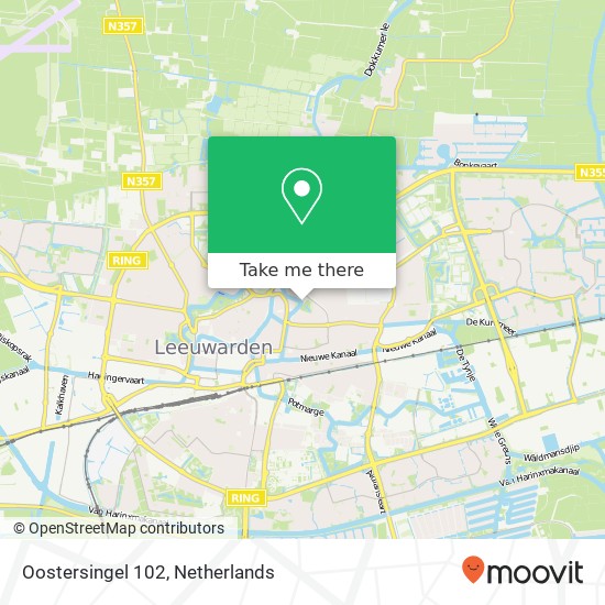 Oostersingel 102, 8921 GB Leeuwarden map