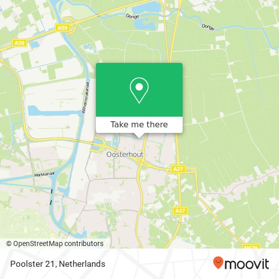 Poolster 21, 4907 CA Oosterhout map