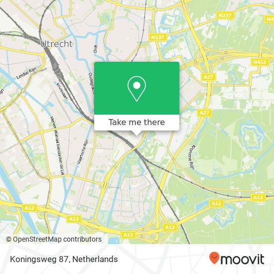 Koningsweg 87, Koningsweg 87, 3582 GC Utrecht, Nederland Karte