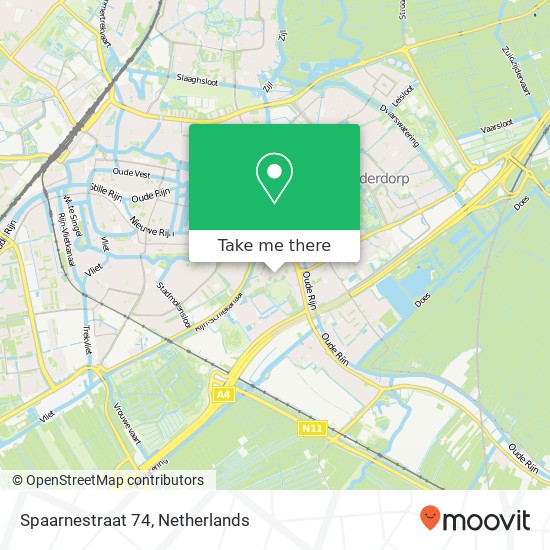 Spaarnestraat 74, 2314 TN Leiden map