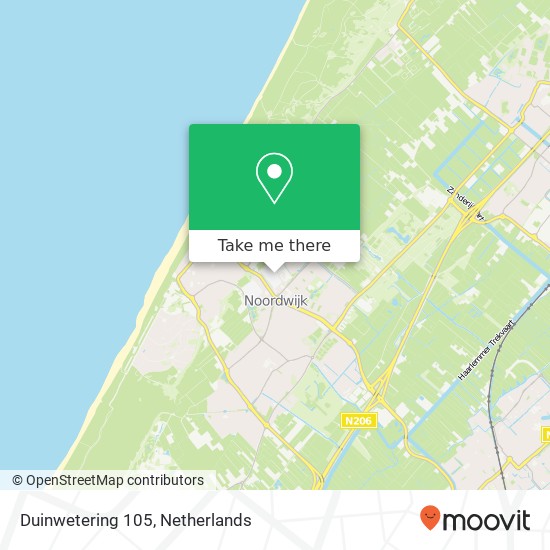 Duinwetering 105, Duinwetering 105, 2203 HM Noordwijk, Nederland Karte