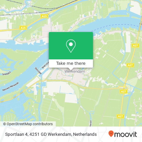 Sportlaan 4, 4251 GD Werkendam Karte